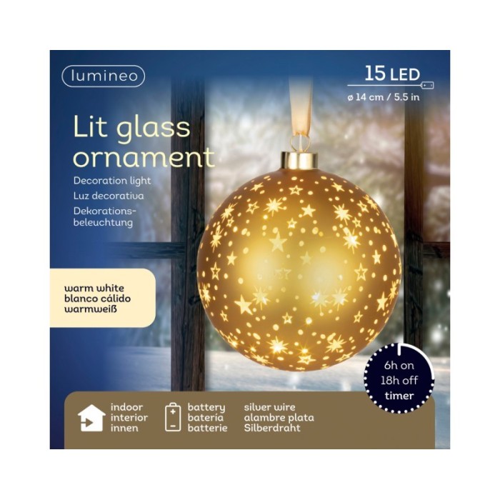 SFERA 15 LED STELLINE ORO D.14